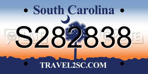 S282838 South Carolina License Plate