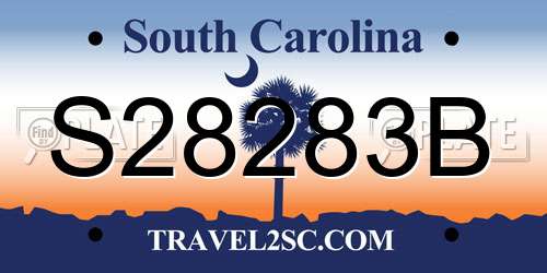 S28283B South Carolina License Plate