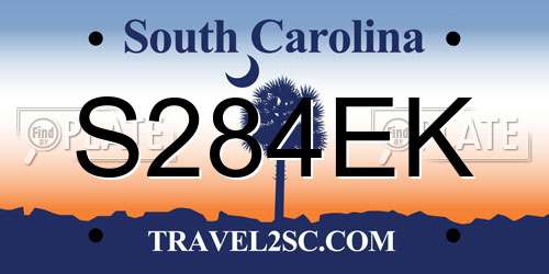 S284EK South Carolina License Plate
