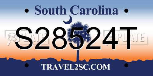 S28524T South Carolina License Plate