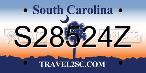 S28524Z South Carolina License Plate