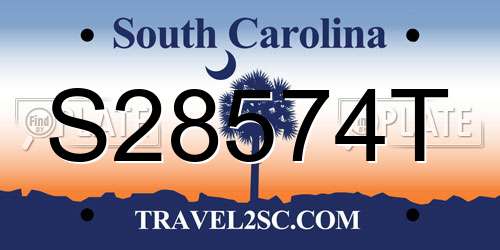 S28574T South Carolina License Plate