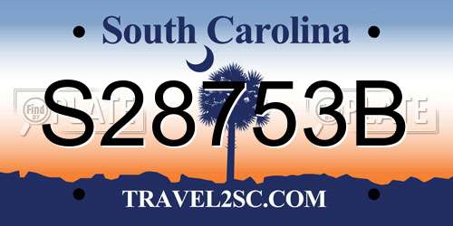 S28753B South Carolina License Plate
