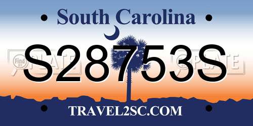 S28753S South Carolina License Plate