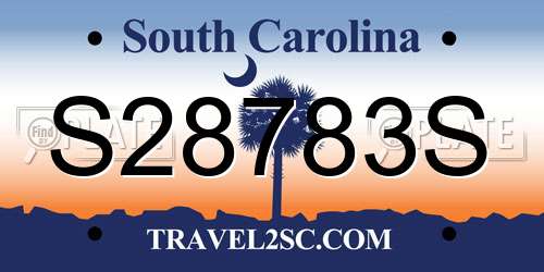 S28783S South Carolina License Plate