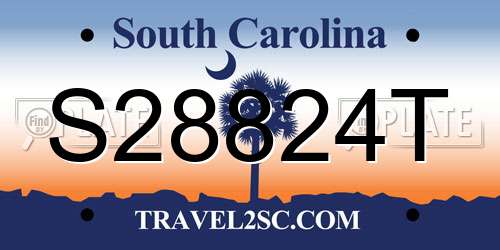 S28824T South Carolina License Plate