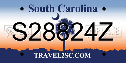 S28824Z South Carolina License Plate