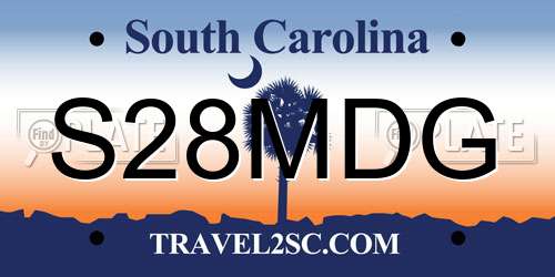 S28MDG South Carolina License Plate