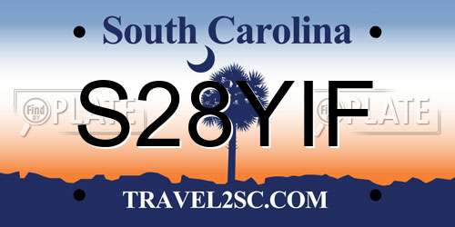 S28YIF South Carolina License Plate