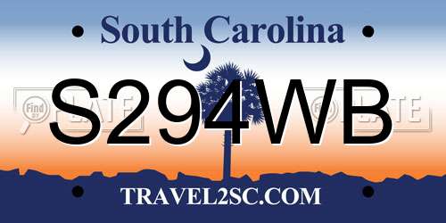 S294WB South Carolina License Plate