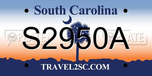 S2950A South Carolina License Plate