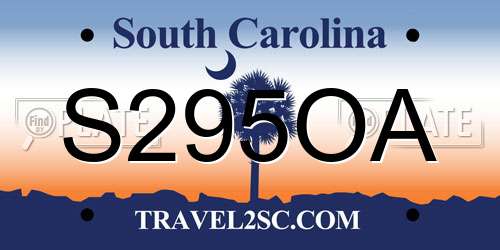 S295OA South Carolina License Plate