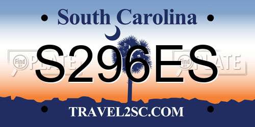 S296ES South Carolina License Plate