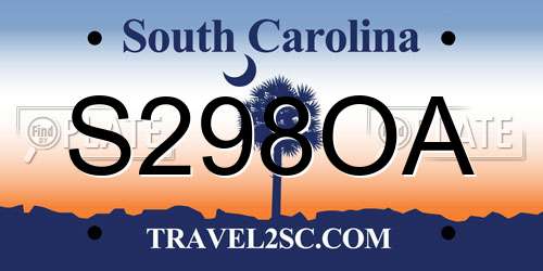 S298OA South Carolina License Plate