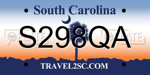 S298QA South Carolina License Plate