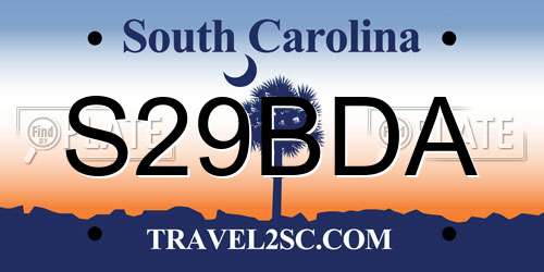 S29BDA South Carolina License Plate