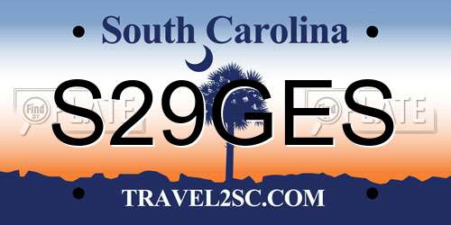 S29GES South Carolina License Plate