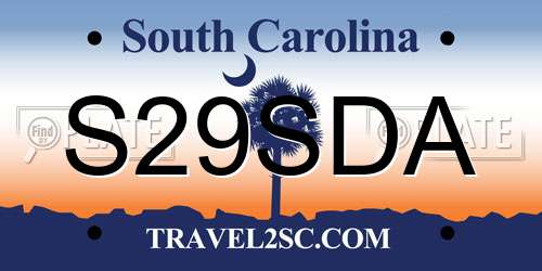 S29SDA South Carolina License Plate