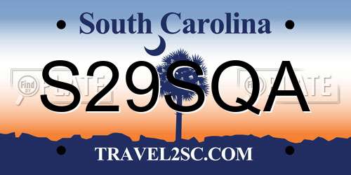 S29SQA South Carolina License Plate