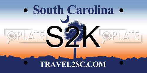 S2K South Carolina License Plate
