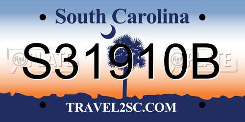 S31910B South Carolina License Plate