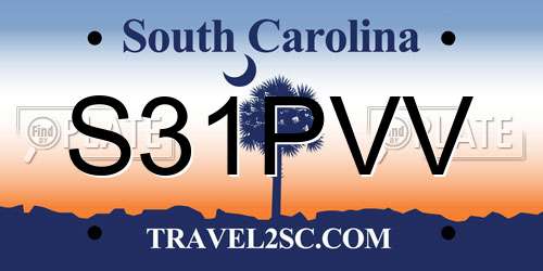 S31PVV South Carolina License Plate