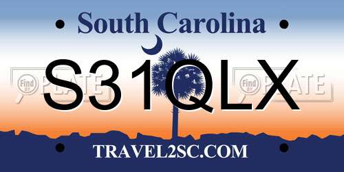 S31QLX South Carolina License Plate