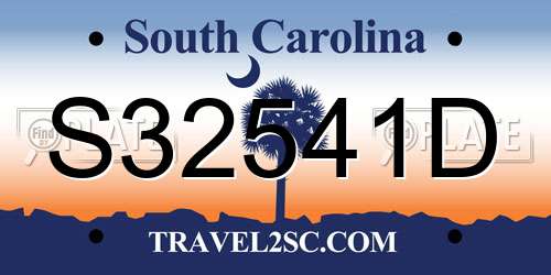 S32541D South Carolina License Plate