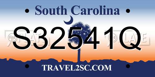 S32541Q South Carolina License Plate