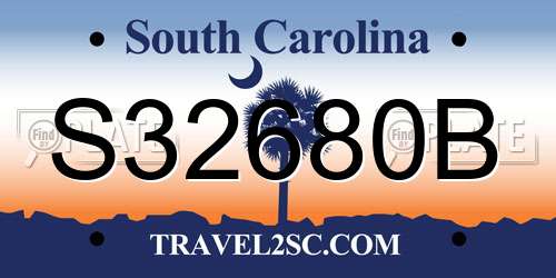 S32680B South Carolina License Plate