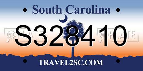 S328410 South Carolina License Plate
