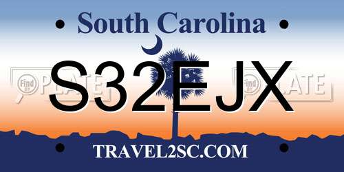 S32EJX South Carolina License Plate