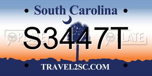 S3447T South Carolina License Plate