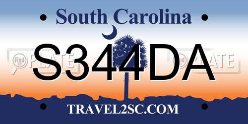 S344DA South Carolina License Plate