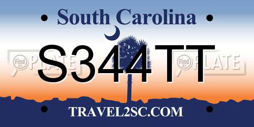 S344TT South Carolina License Plate