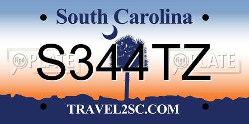 S344TZ South Carolina License Plate