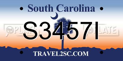S3457I South Carolina License Plate
