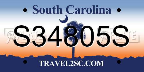 S34805S South Carolina License Plate