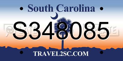 S348085 South Carolina License Plate
