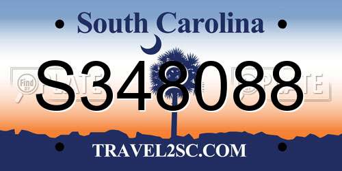 S348088 South Carolina License Plate