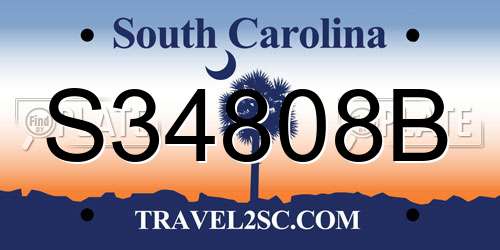 S34808B South Carolina License Plate