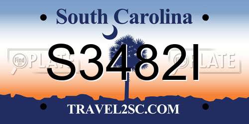 S3482I South Carolina License Plate