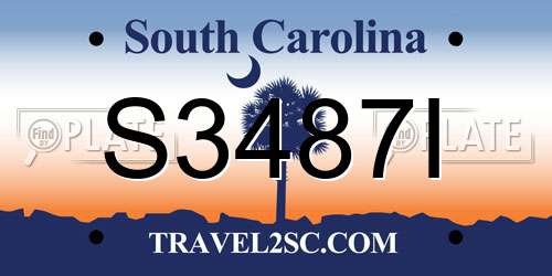 S3487I South Carolina License Plate