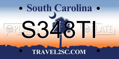S348TI South Carolina License Plate
