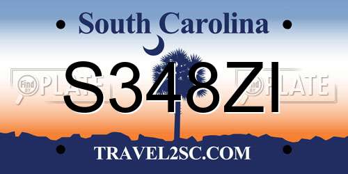 S348ZI South Carolina License Plate