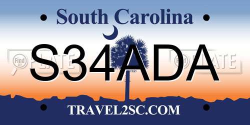 S34ADA South Carolina License Plate