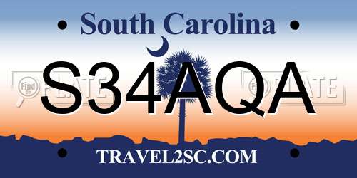 S34AQA South Carolina License Plate