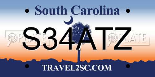 S34ATZ South Carolina License Plate