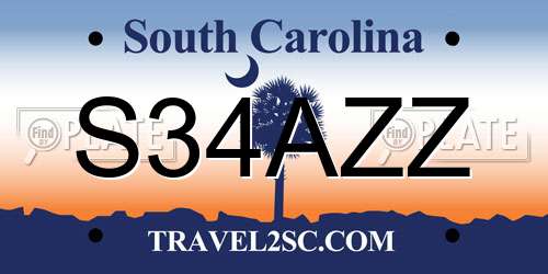 S34AZZ South Carolina License Plate