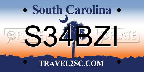 S34BZI South Carolina License Plate